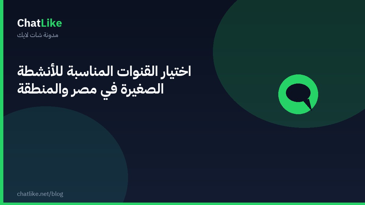 اختيار القنوات المناسبة للأنشطة الصغيرة في مصر والمنطقة