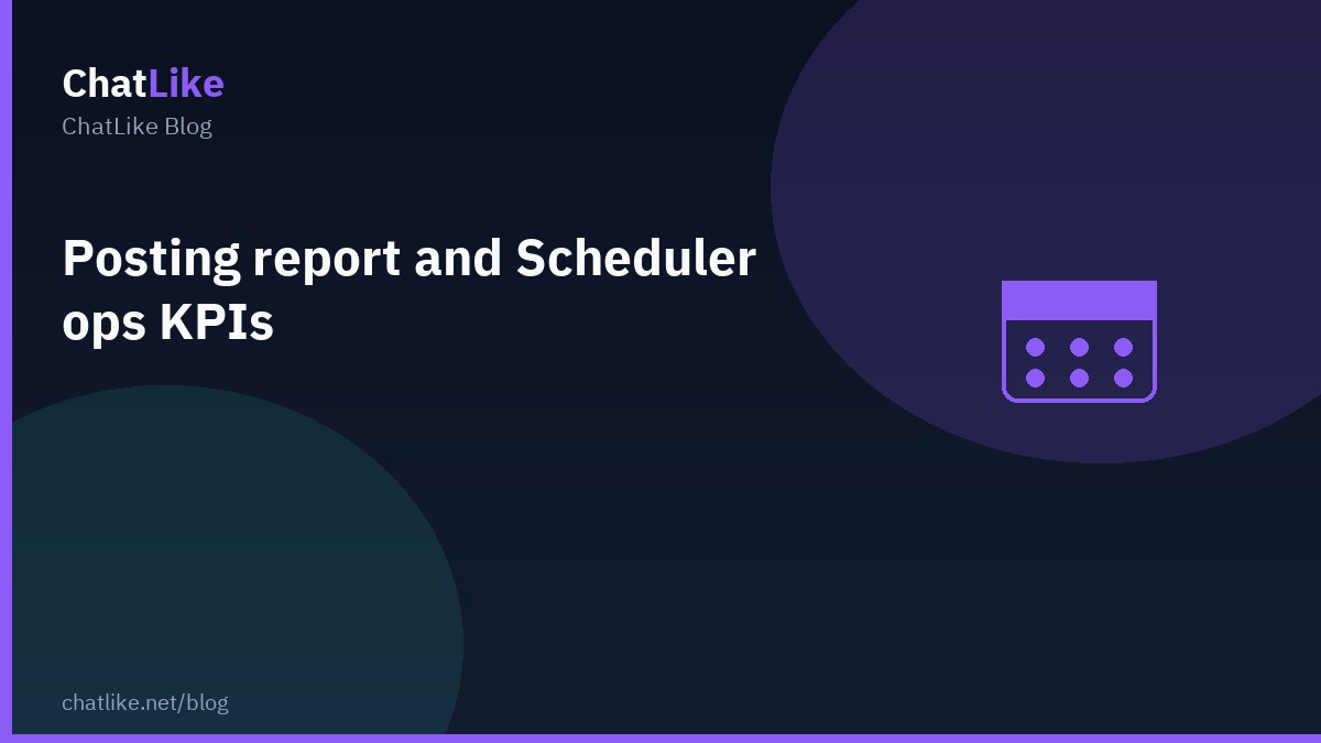 Posting report and Scheduler ops KPIs