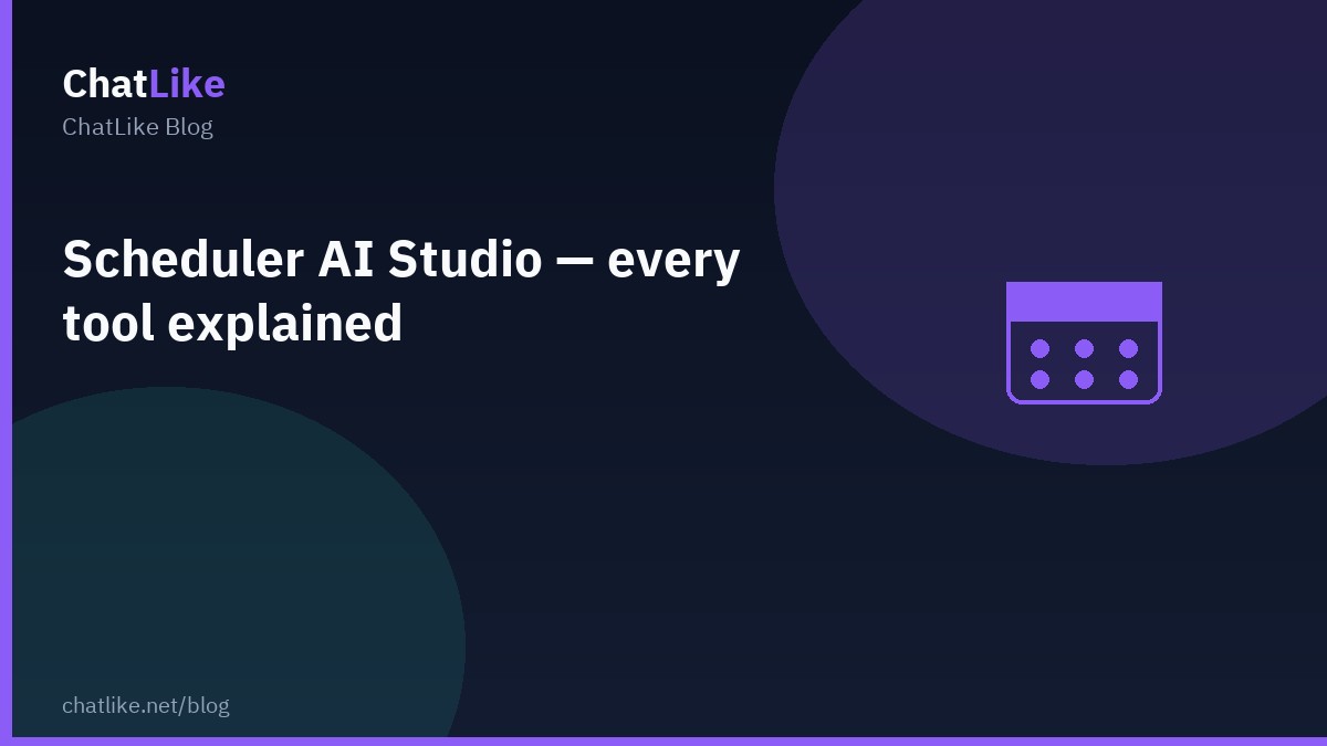 Scheduler AI Studio — every tool explained
