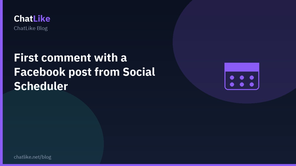 First comment with a Facebook post from Social Scheduler