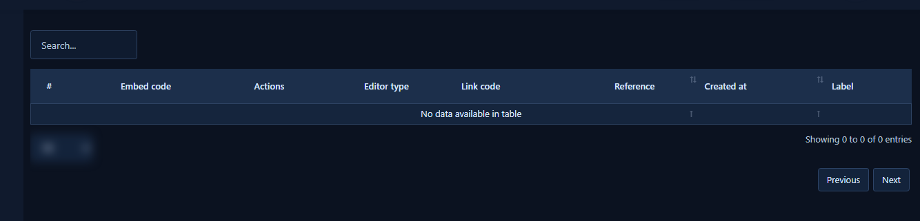M.me Link list — table and search