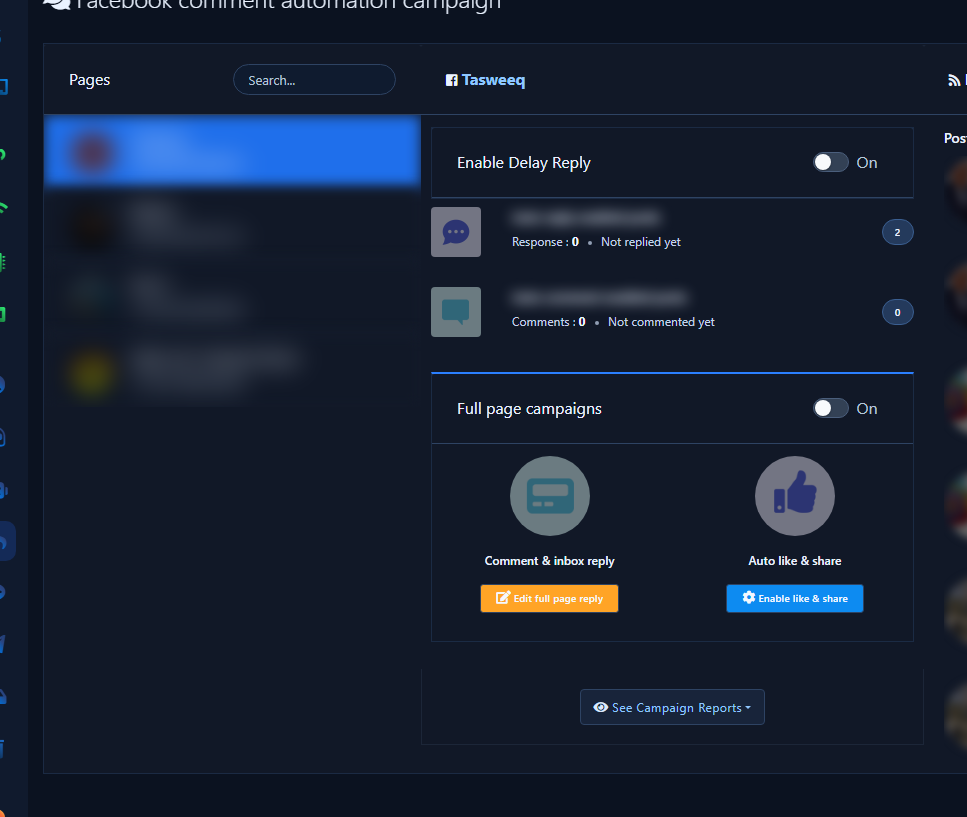 All Post List with connected Facebook Pages