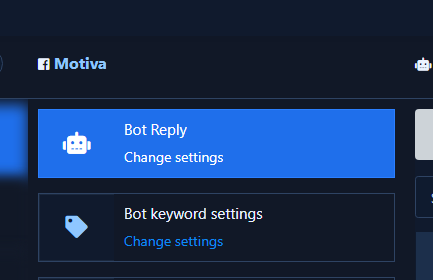 Bot Manager with Bot Reply and Bot Keyword Settings cards