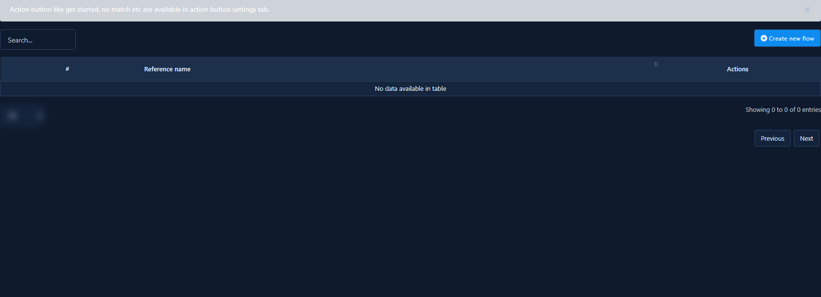Bot Reply interior: flow list and Create New Flow
