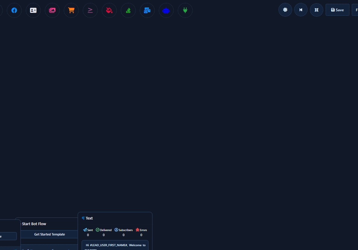 Visual Flow open on Get-started Template