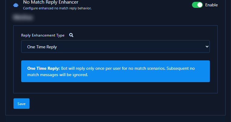 One Time Reply mode with description alert in the enhancer