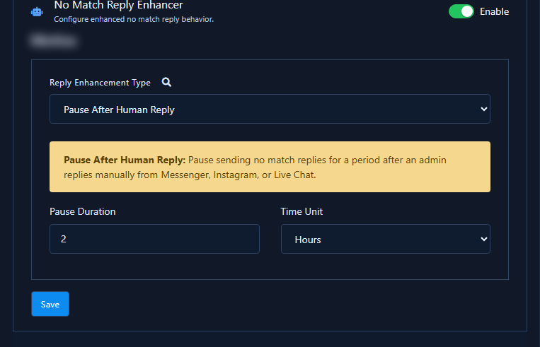 Pause After Human Reply with Pause Duration and Time Unit
