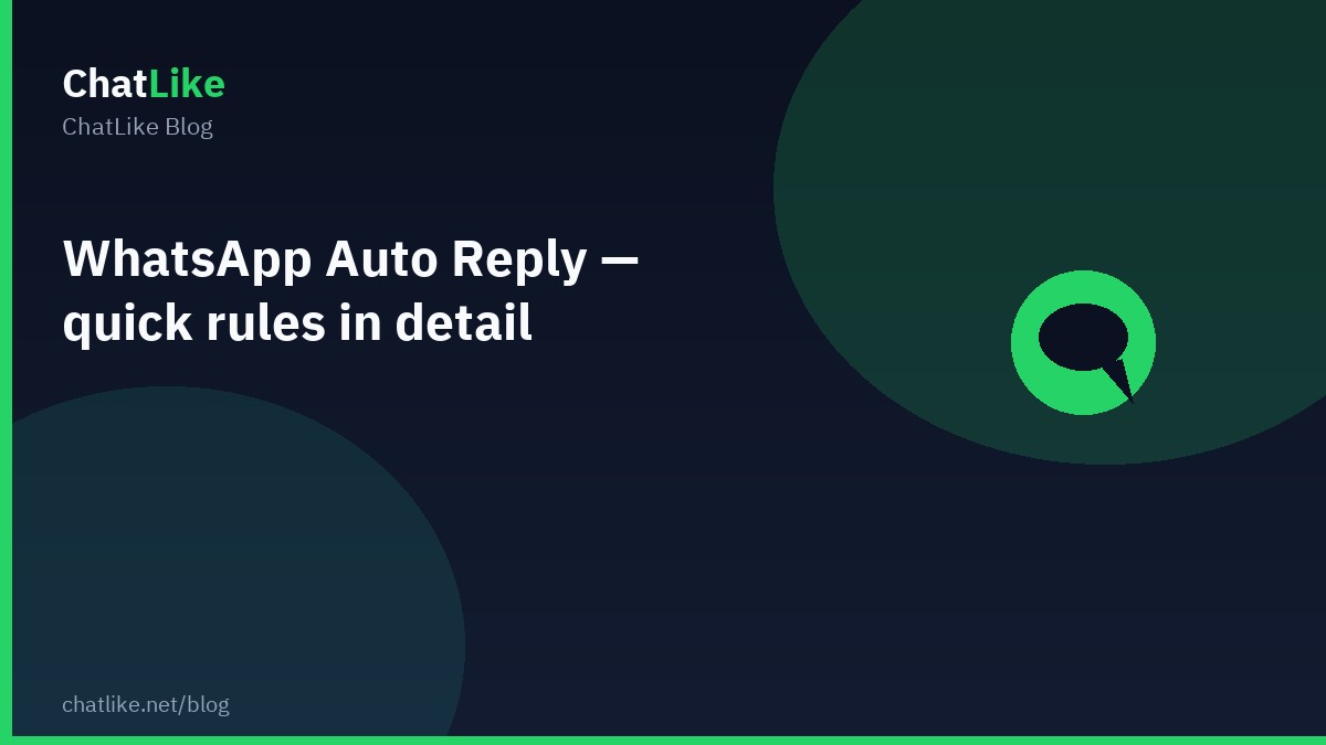 WhatsApp Auto Reply — quick rules in detail
