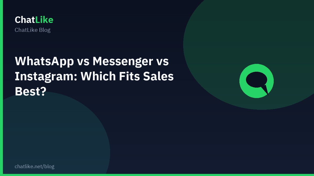WhatsApp vs Messenger vs Instagram: Which Fits Sales Best?